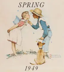 Norman Rockwell, Young Love/Buttercup, Watercolor, ink and graphite on paper
