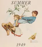 Norman Rockwell, Young Love/Swinging, Watercolor, ink and graphite on paper
