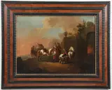 Dirk Maas, At the Blacksmiths, Oil on canvas