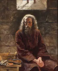Thomas Herbert Maguire, Dr. Manette in the Bastille, Oil on oak wood panel