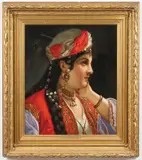 Dominico Tojetti, Portrait of an Ottoman Woman, Oil on canvas