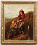Henry Campotosto, Two Girls at the Well, Oil on panel