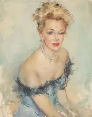 Pál Fried, Portrait of Eva Gabor, Oil on canvas