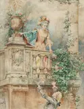 Cesare Auguste Detti, Romeo and Juliet, Watercolor on paper
