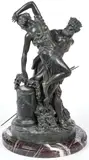 Michel Clodion, The Abduction of Persephone, Bronze with dark brown and verdigris patina on marble base