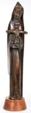 Jean Lambert-Rucki, Madonna and Child, Bronze with brown and gilt patina on original wood base
