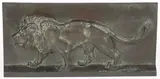 Prowling Lion by Antione Louis Bayre, Bronze in bas-relief with dark brown patina, sold Aug 2026