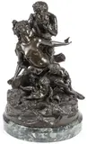 Michel Clodion, Bacchante and Satyr with Putti, Bronze with dark brown patina