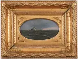 Ivan Konstantinovich Aivazovsky, Sailing ship at Sunset, Oil on canvas laid down
