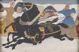 Evgeny Andreevich Agafonov, Winter Sleigh Scene, Gouache on board