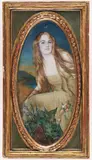 A Long-Haired Beauty in Nocturnal Landscape by Mira Edgerly Korzybska, Watercolor on oval ivory support, sold Aug 2026
