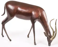 Leot Vanderveen, Antelope, Bronze with reddish brown patina