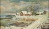 David Burliuk, Winter Landscape with Farmstead