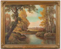 Alexis Matthew Podchernikoff, Forest Pond, Oil on canvas