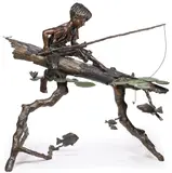 Mark Hopkins, Fishing Hole, Bronze with polychrome patina