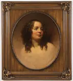 Samuel Waugh, Portrait of Beautiful Young Woman with Sausage Curls, Oil on canvas