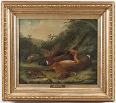 British School, After the Hunt, Oil on canvas