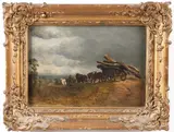 Charles Edward Johnson R.I, The Timber Wagon, Oil on paper laid down
