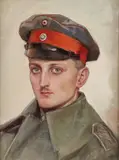 German School, Finely painted Portrait of a German Soldier, Oil on board