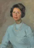 German School, Portrait of a Woman in Blue with a Pearl Necklace, Oil on board