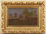 Ben Foster, Sheep Pasturing in the Moonlight, Oil on canvas