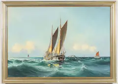 Theodor Skovgaard, Sailing Ships, Oil on canvas