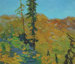 John Austin Richards, Above Lois Lake, Powell River BC, Oil on board