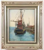 Edith Hoyt Stewart, The Old Schooner, Oil on canvas board