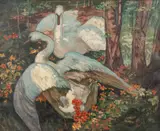 Sir Frank Brangwyn, Swans, Oil on canvas
