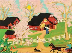 Kay Ameche, Apple Blossom Time, Oil on artist board