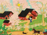 Kay Ameche, Apple Blossom Time, Oil on artist board
