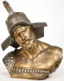 Richard Aurili, Bust of a Gladiator, Bronze with silver and gold patina