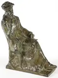 Richard Guino, The Artist Renoir Seated, Bronze with brown and verdigris patina