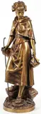 Eutrope Bouret, Adieu au Village or The Shepherd Girl, Bronze with gilt patina