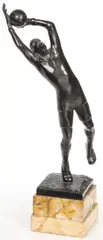 Adolf Wagner, The Footballer, Bronze with dark brown patina