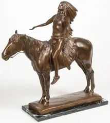 Cyrus Edwin Dallin, Appeal the Great Spirit, Bronze with dark brown patina