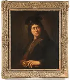 Jan Victors, Young Man Wearing a Gold Chain and Feather Cap, Oil on canvas