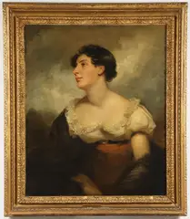 George Clint, Portrait of a Beautiful Woman, possibly the noted Irish Actress Harriett Constance Smithson, Oil on canvas