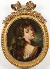 French School, A Bacchante, Oil on canvas