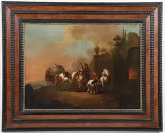 Dirk Maas, At the Blacksmiths, Oil on canvas