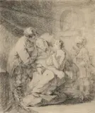 Jean-Honoré Fragonard, The Doctors Visit, Chalk on laid paper