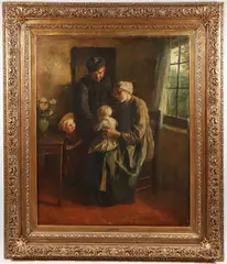 Albert Neuhuys, The Happy Family, Oil on canvas