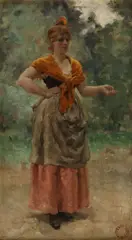 Jules-Arsène Garnier, A Spanish Auburn-Haired Beauty, Oil on wood panel