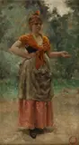 Jules-Arsène Garnier, A Spanish Auburn-Haired Beauty, Oil on wood panel
