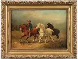 Harden Melville, Rider With Horses, Oil on canvas