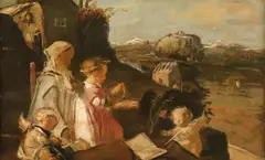 Adolf Hengeler, The Virgin with Adoring Angels, Oil on wood panel