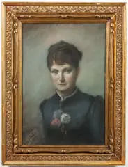French School, Young Beauty with Carnation Corsage, Pastel on paper