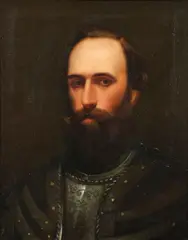 British School, A Bust Portrait of a Bearded Gentleman in Breast Armor, Oil on canvas