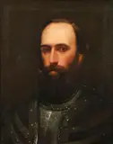 British School, A Bust Portrait of a Bearded Gentleman in Breast Armor, Oil on canvas