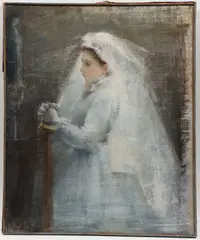 Armand Laroche, Her First Communion, Pastel on canvas